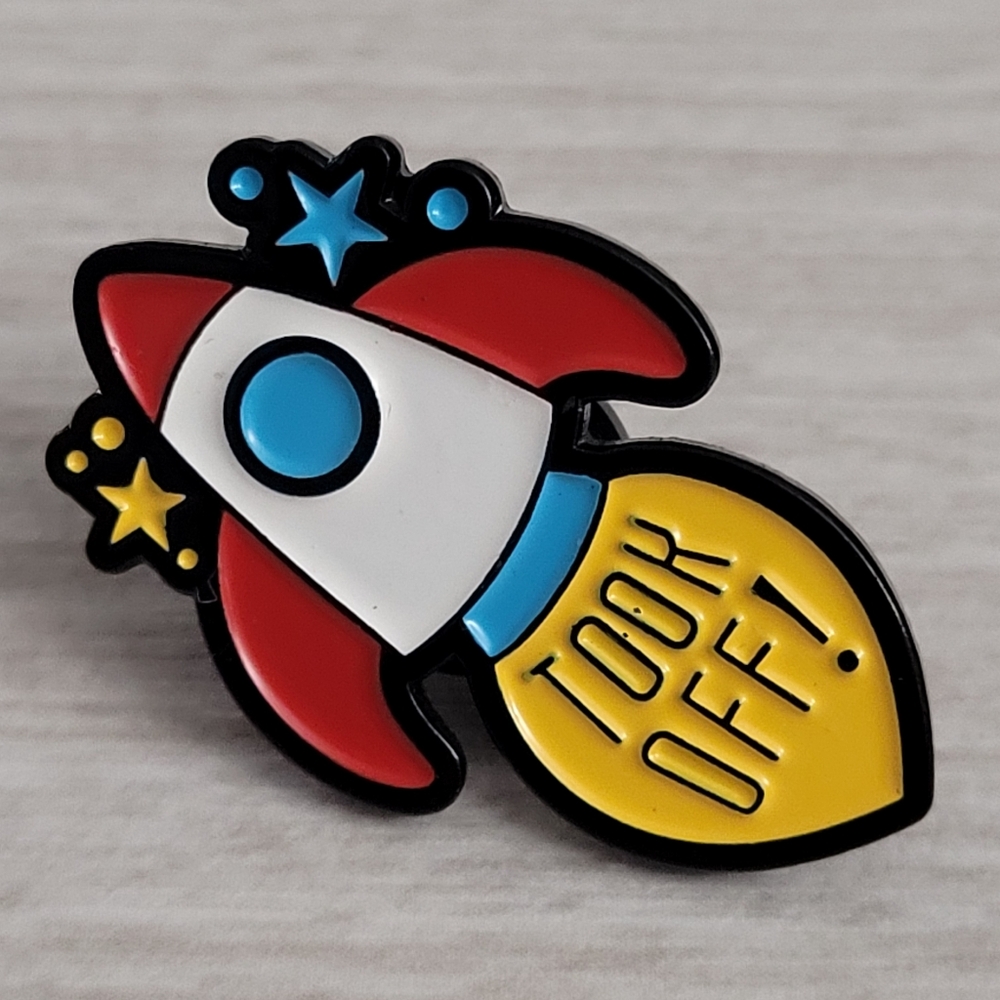 TOOK OFF Rocket And Stars Enamel Pin